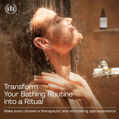 Muse Apothecary Spa Ritual Pure Eucalyptus Shower Mist spray action brings spa like relief in the shower.