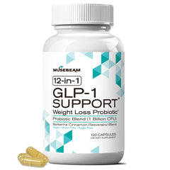 MuseBeam GLP-1 bottle for appetite control and metabolic balance.