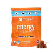 Mushie Cordyceps gummies bottle for daily energy support.