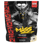 Mutant Mass Extreme Gainer cookies and cream tub for post workout fueling.