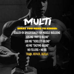 Mutant Multi nutrition label view illustrating multi-system support delivery