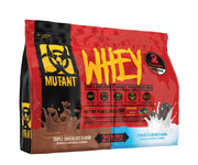 Mutant Whey Dual Chamber Triple Chocolate scoop for post-workout recovery.