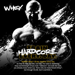 Mutant Whey Vanilla Ice Cream nutrition label highlighting protein content.