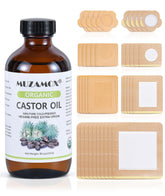 MUZAMOX castor oil patches applied to the liver area for targeted care