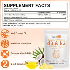 MXCZBSM D3 K2 capsules close-up highlighting coconut oil carrier for better absorption.