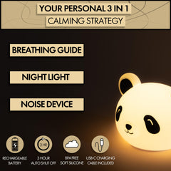 My Zen Den Presence Panda night-light setting creates a cozy bedtime ambiance.