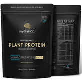 myBrainCo bio-optimized plant protein natural vanilla bottle with creamy texture for shakes