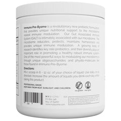MYBYOME Immuno Pre-Byome scoop in jar shows easy daily mixing.