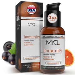 MYCL liposomal vitamin C bottle with elderberry for daily immune support