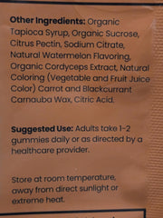 MYCOMedix Cordyceps gummies close-up texture suggesting pleasant taste and consistency