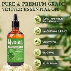 MYDIAIL Vetiver oil in a diffuser releasing calming fragrance.