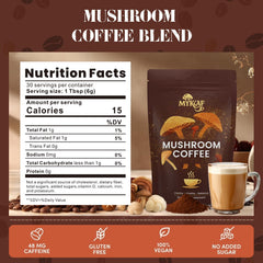 MYKAF 30-serving bag of mushroom coffee arranged for daily use