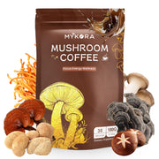 MYKORA Mushroom Coffee pack shot for a daily focus and energy boost.
