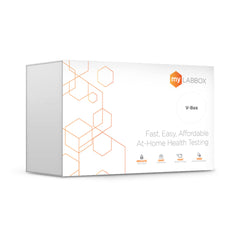 myLAB Box V-Box at-home test kit in discreet packaging for vaginal health.