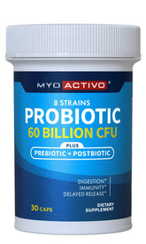 MyoActivo 60 Billion probiotic bottle promotes daily gut balance and digestion