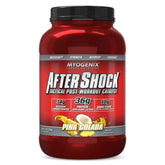 Myogenix Aftershock bottle front in pina colada flavor signaling recovery potential.