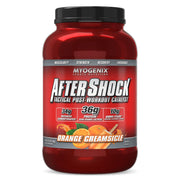 Myogenix Aftershock orange creamsicle tub front for post-workout recovery