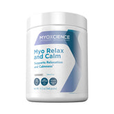 MYOXCIENCE Myo Relax bottle on a desk for daily calm support.