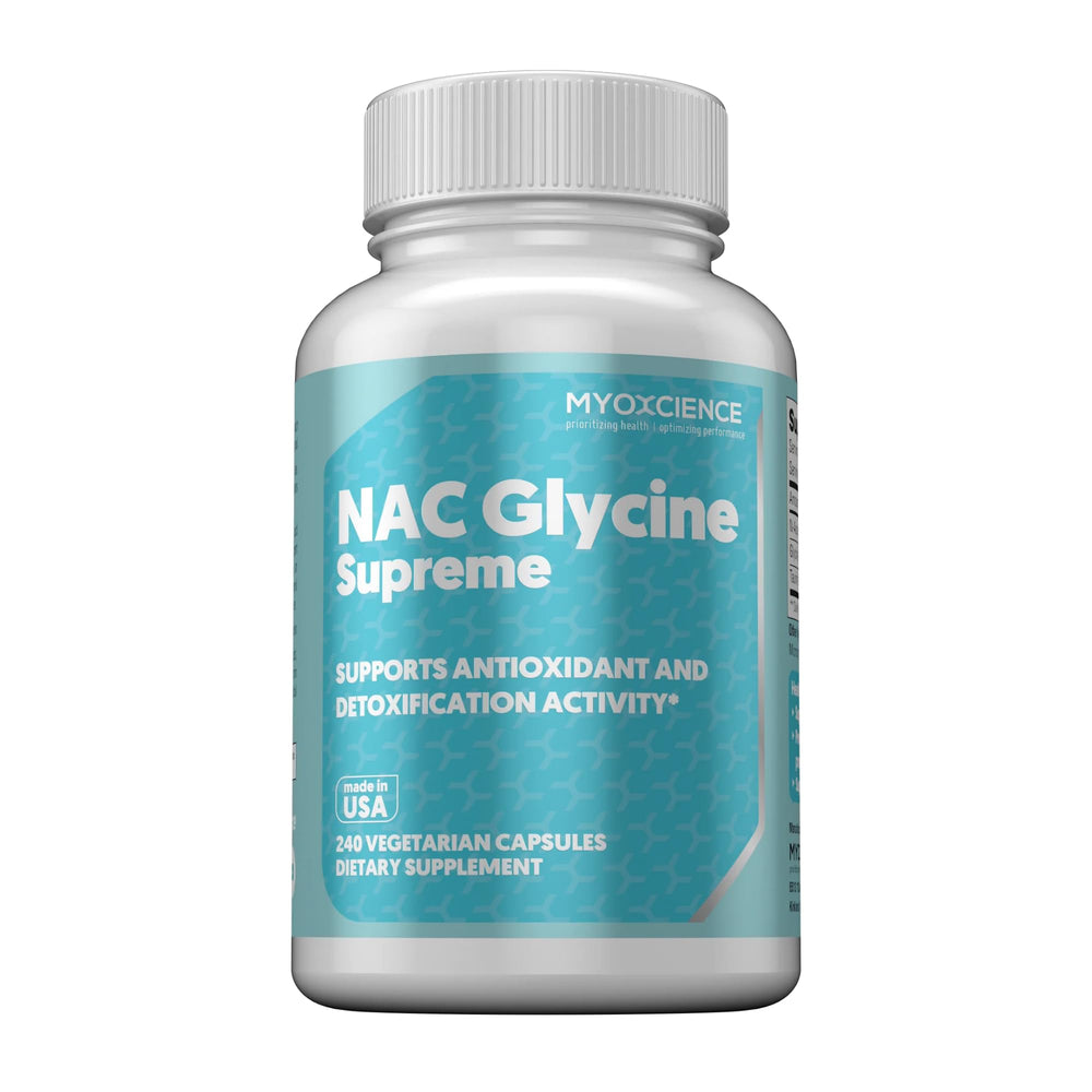 MYOXCIENCE NAC Supreme capsules front label highlights brand and serving details