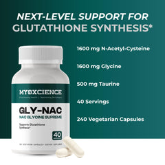 MYOXCIENCE NAC Supreme capsules ingredient list highlights taurine and glycine