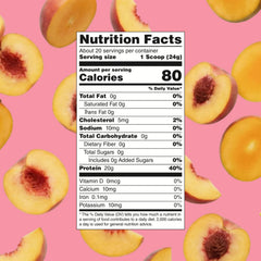 Myprotein Clear Whey Isolate Peach Mango glass highlights a low-calorie, juice-like hydration