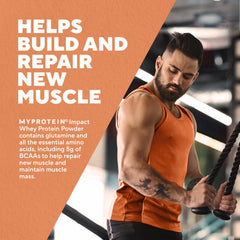 Scoop of Myprotein Impact Whey being added to a shaker for shakes
