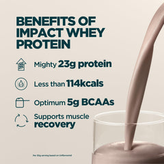 Myprotein Impact Whey scoop in action for quick fueling.