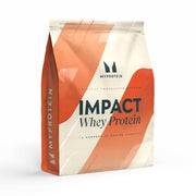 Myprotein Impact Whey tub front label shows 22 g protein per serving.