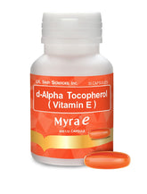 Myra E 400 IU vitamin E bottle front view highlighting daily skin support