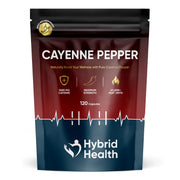 Mystic Nature Cayenne capsules bottle front with bold label for natural wellness.