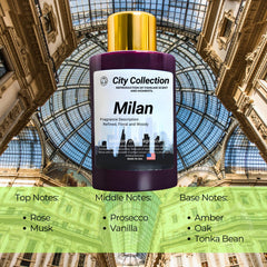 Mystic Romance Milan oil bottle back view with label for easy identification.