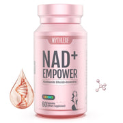 MythLeaf NAD+ for Women bottle on display highlights premium daily energy.