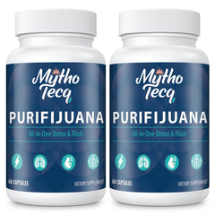MythoTecq 90,000MG detox capsules close-up for convenient daily cleanse support.