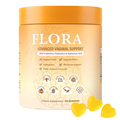 MZXDXZE Flora Plus Gummies bottle front for daily vaginal health support and balanced flora.