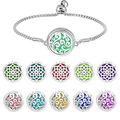 Nadiho diffuser bracelet locket detail shows durable stainless steel finish