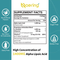 Naering Liposomal Alpha Lipoic Acid capsules closeup highlighting the high-dose formula