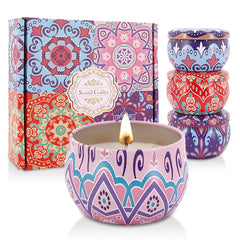 Naimo vanilla scented candle tin for warm evenings and long-lasting fragrance.