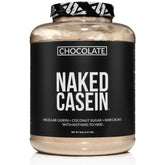 NAKED Chocolate Casein bottle front with clean label and cacao aroma.