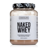 NAKED Chocolate Whey powder jar perfect for quick high-protein shakes