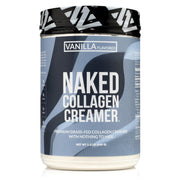 NAKED Collagen Coffee Creamer vanilla bottle on a kitchen counter for daily coffee rituals
