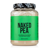 NAKED Pea protein powder jar shows a pure base for versatile shakes and meals