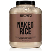 NAKED Rice Protein powder bag front highlights clean, plant-based protein for vegan nutrition.
