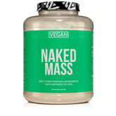 NAKED Vegan Mass tub front, a clean vegan weight gainer for energy-dense shakes