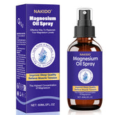 Nakido magnesium spray bottle for easy application and relaxation.