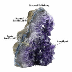 Namzi natural amethyst geode back and base showing untouched crystal surface.