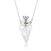 Nancy's Gift clear cone bottle diffuser pendant on chain, elegant wearable scent accessory