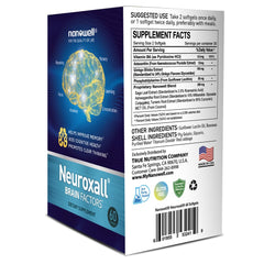 Nanowell Neuroxall bottle label closeup highlights key brain health ingredients.