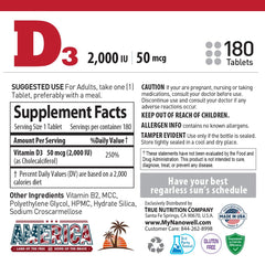 NANOWELL Vitamin D3 label close-up with dosage details for clarity