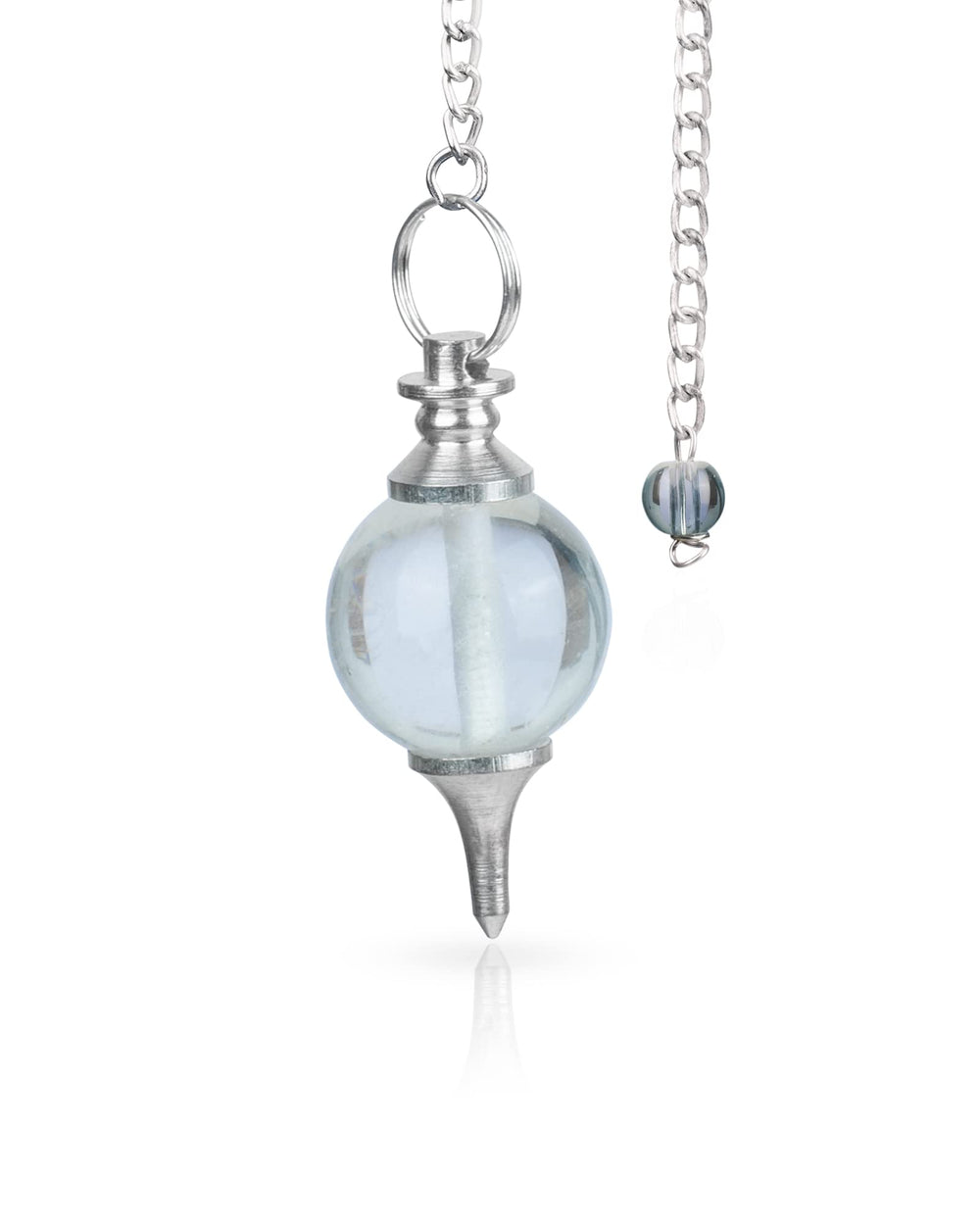 Naribabu clear quartz pendulum ball for precise divination.