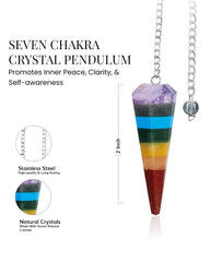 NARIBABU crystal pendulum seven chakras pendant highlighting energy alignment in practice